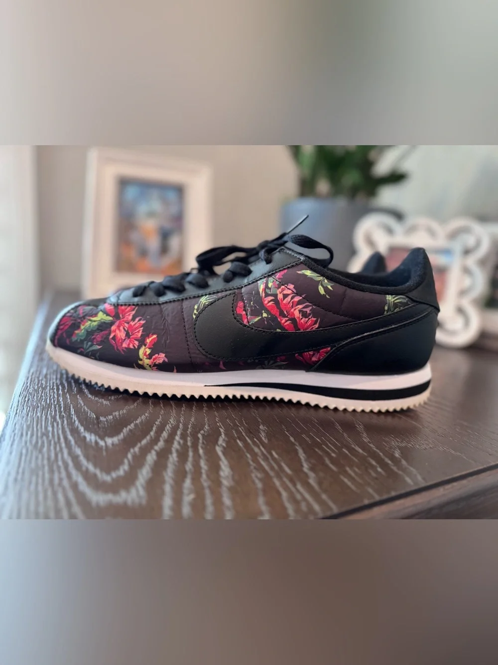 Nike Men’s Cortez Basic Black Floral Sneakers 11